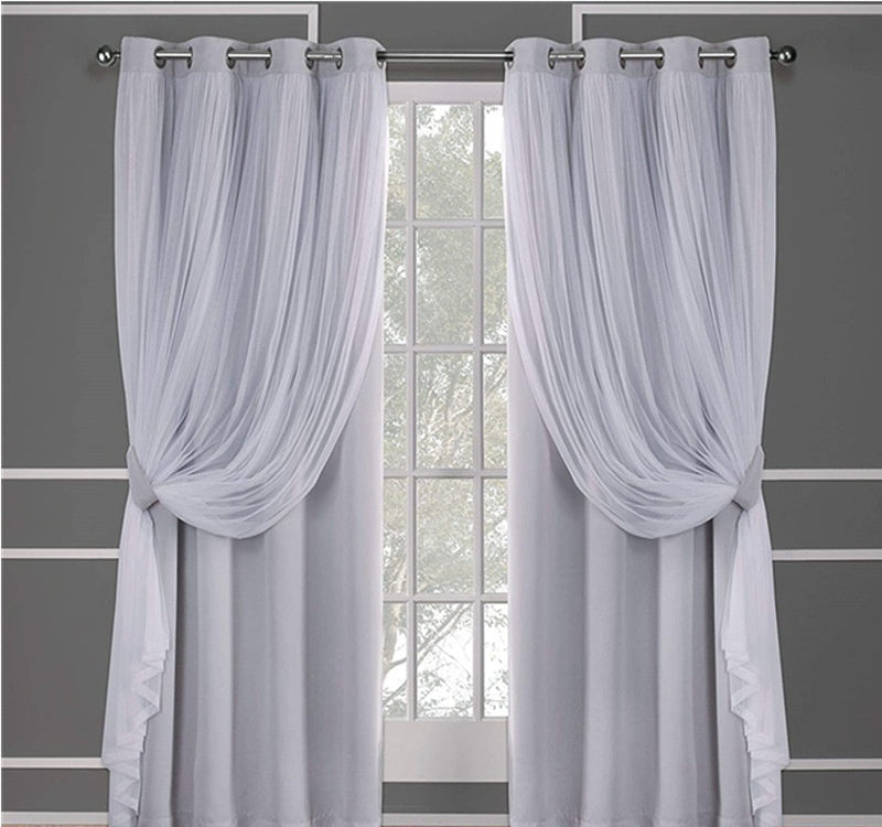 Rideau à Double Couche en Dentelle – Ombre et Élégance