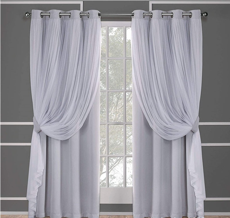 Rideau à Double Couche en Dentelle – Ombre et Élégance
