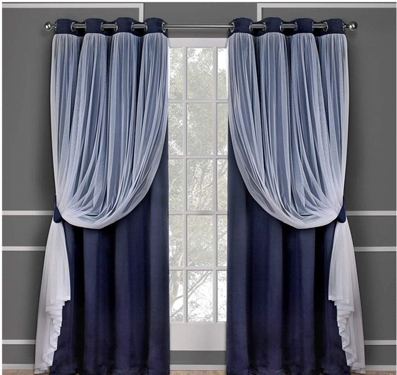 Rideau à Double Couche en Dentelle – Ombre et Élégance