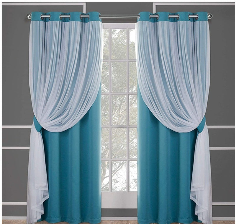 Rideau à Double Couche en Dentelle – Ombre et Élégance