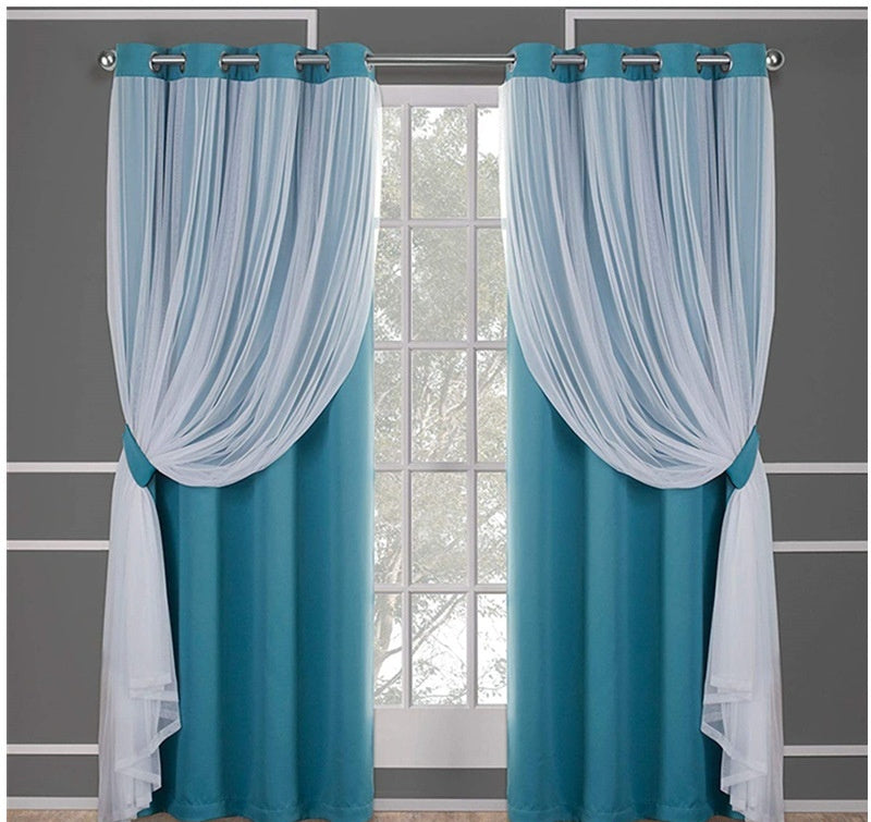 Rideau à Double Couche en Dentelle – Ombre et Élégance