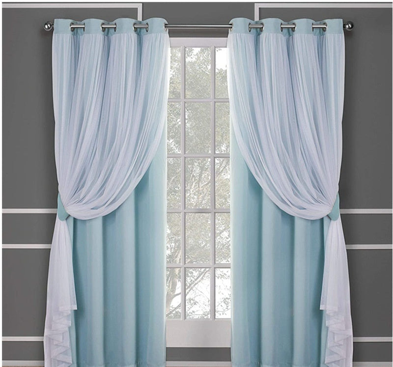 Rideau à Double Couche en Dentelle – Ombre et Élégance