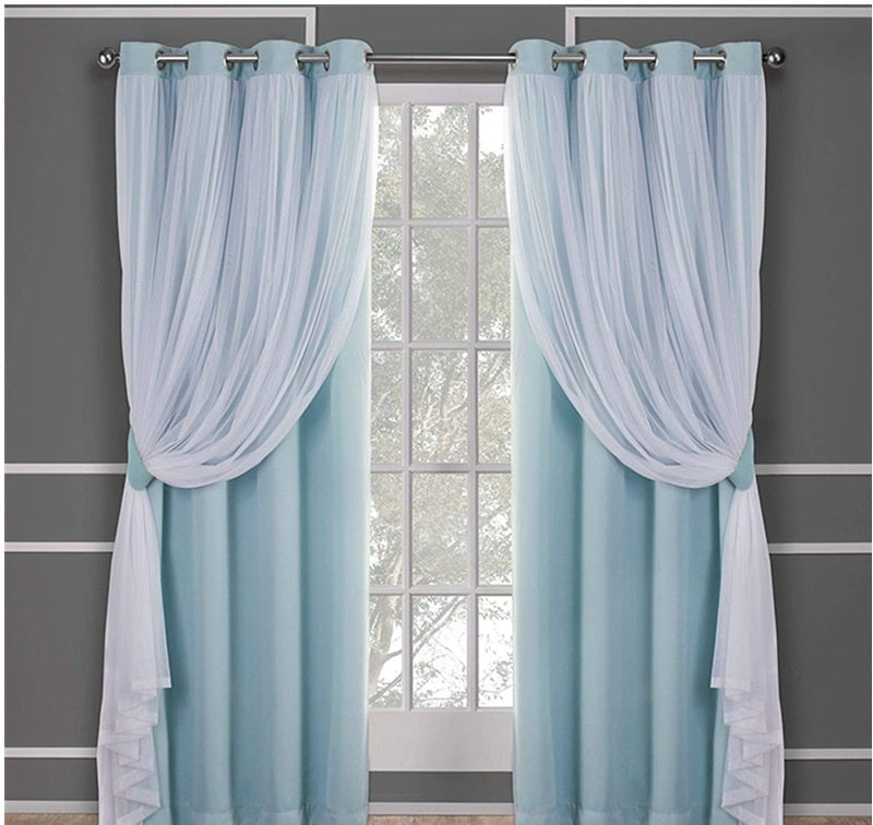 Rideau à Double Couche en Dentelle – Ombre et Élégance
