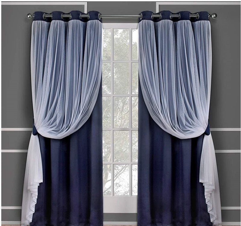 Rideau à Double Couche en Dentelle – Ombre et Élégance