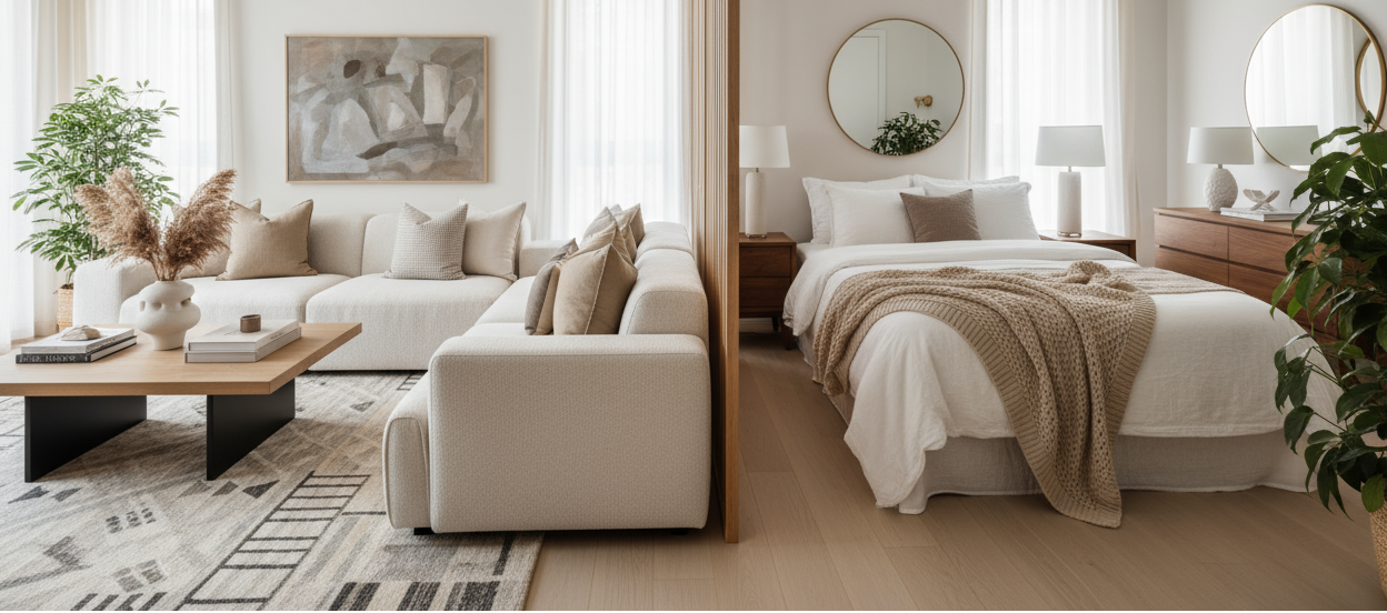 séjour et chambr à coucher